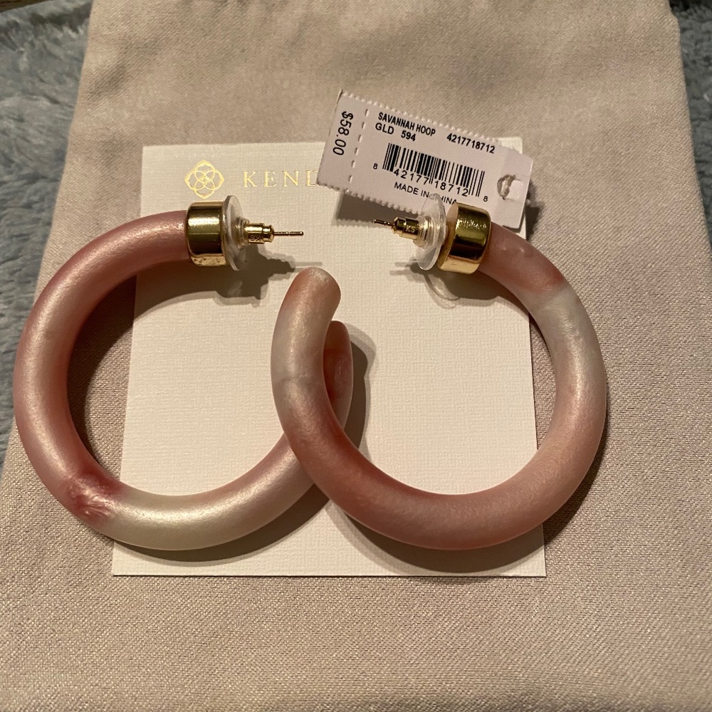 Kendra Scott Medium Colored Resin Open Hoop 2” Earrings